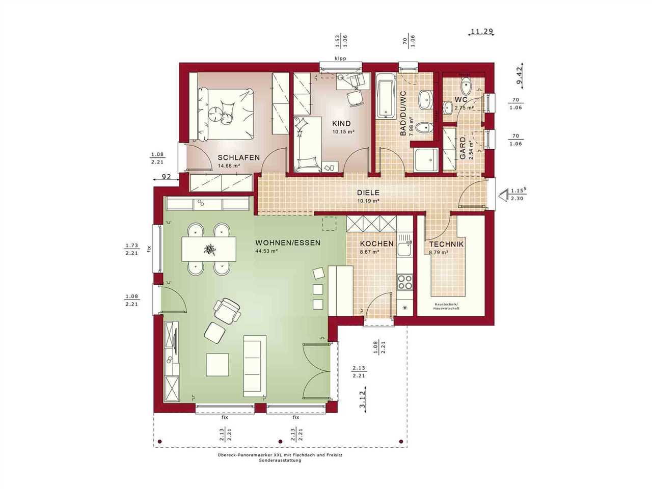 Grundriss Bungalow 100 qm mit 4 Zimmern Funktionale und stilvolle Gestaltungstipps